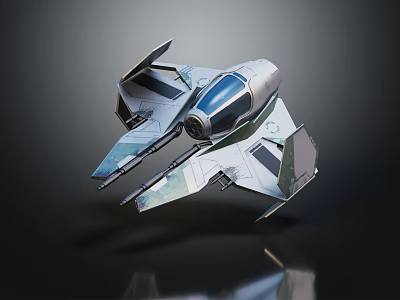Futuristic Fighter Jet With Sleek Aerodynamic Design Transparent Cockpit And Advanced Weaponry 3d model