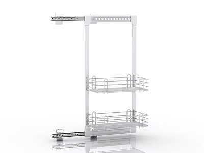 Stainless Steel Kitchen Storage Rack With Multiple Shelves For Cookware Organizing 3d model