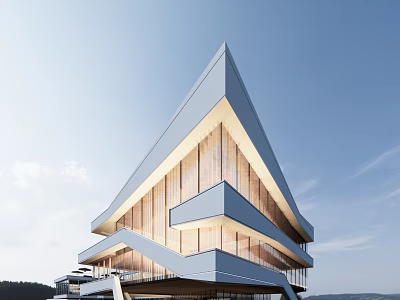 Modern Sales Office Building Neighborhood Center Building 3d model