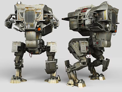 Futuristic Armored Mech Robots Game Character Design 3d model