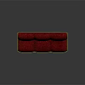Stylish Three Seater Sofa Red Fabric Upholstery With Brown Wooden Frame