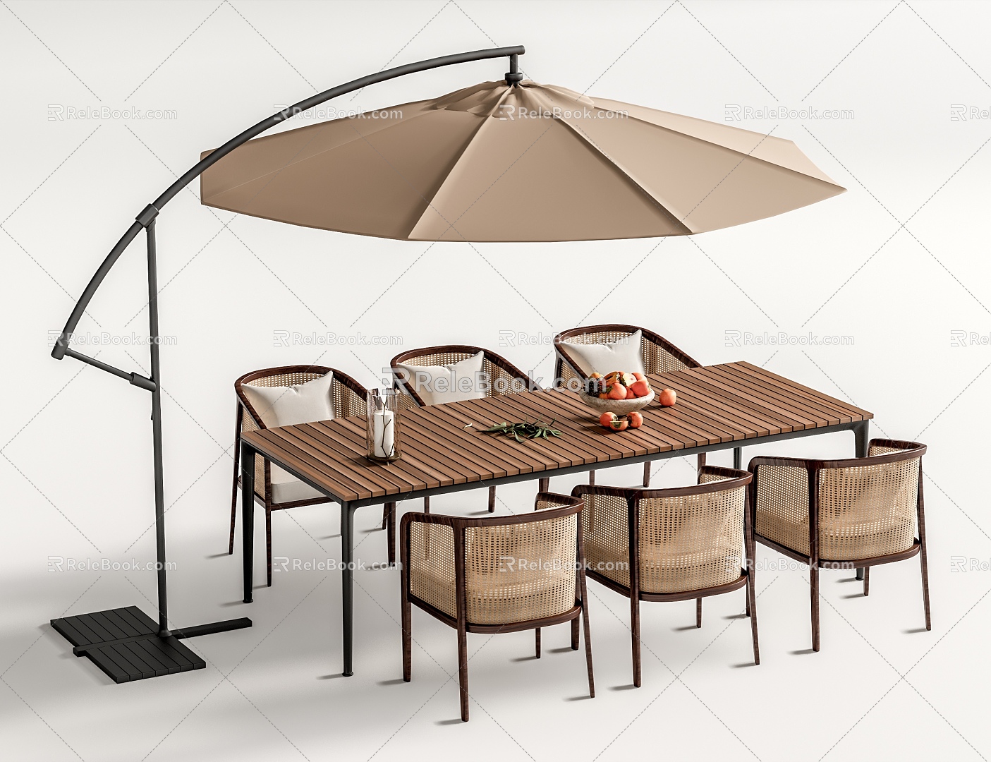 Modern Outdoor Table and Chair Rattan Outdoor Table and Chair Courtyard Dining Table and Chair Leisure Table and Chair Outside Table and Chair 3d model