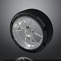 Car Wheel Rim With Silver Spokes And Tire For Automotive Spare Parts