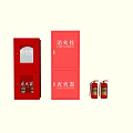 Essential Red Fire Equipment Including Hydrant Cabinet Extinguisher Cabinet And Extinguishers