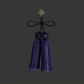 Modern Clothes Hanger with Purple Tassels and Diamond Shaped Decoration