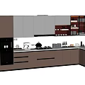 Stylish Modern Kitchen Interior With Brown White Cabinets Countertop And Appliances