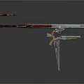 Vintage Firearms Collection With Rifles Pistols Wooden Stocks And Metal Barrels