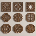 New Chinese Style Pattern Window Antique Window Carved 3d model