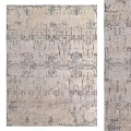 Square Rug With Abstract Gray Beige Pattern For Modern Living Room Decor 3d model