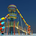 Modern slide large outdoor slide for children 3d model