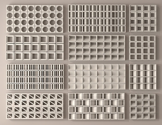 Modern building materials hollow cement brick cement brick partition 3d model