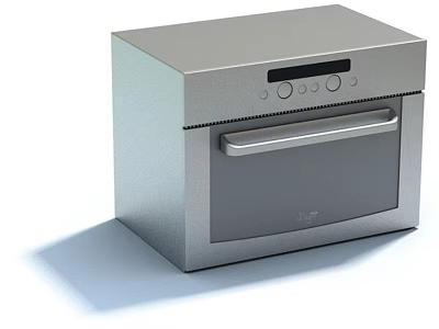 Modern Silver Kitchen Oven with Digital Display Control Panel and Handle 3d model