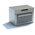 Modern Silver Kitchen Oven with Digital Display Control Panel and Handle 3d model