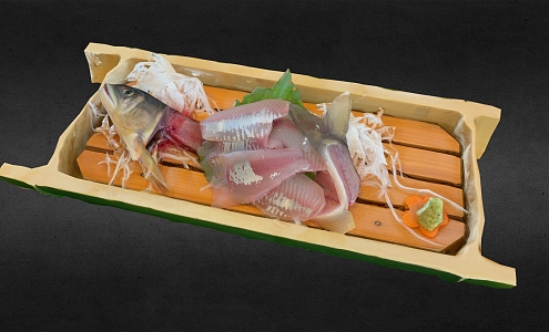 Sashimi Fish Raw Meat Sushi Daily Material Scan Food 3d model