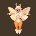 Cute Orange Game Movie Character With Big Eyes White Fur And Transparent Wings
