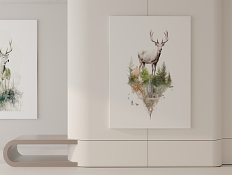 Modern Animal Painting Decorative Painting 3d model