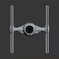 TIE Fighter Spacecraft Model With Metallic Wings And Detailed Engine Design For Space Enthusiasts