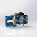 Industrial Electric Motors Machinery With Blue Black Housing And Detailed Components View