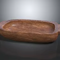 Wooden Plate Decoration With Oval Shape And Handles For Simple Design