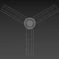 Air Conditioning Fan Ceiling Mounted with Integrated Light Four Blades Neutral Color for Home Living Room