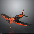 Cosmic Aviation Inspired Decorative Airplane Featuring Flame Design Red Black Propeller Model