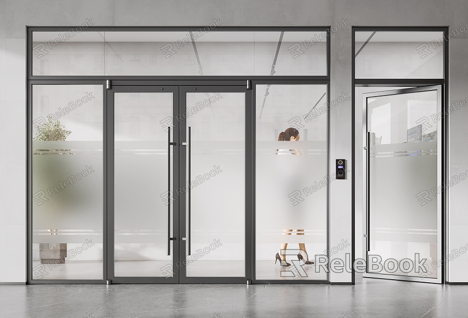 Office glass door double door single door glass door swing door model