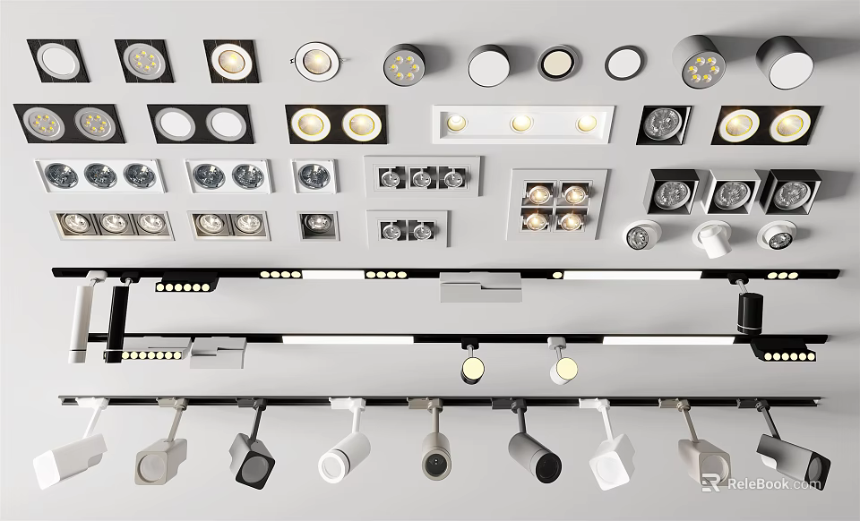 Various Modern Downlights And Spotlights With Different Designs For Ceiling Lighting 3d model