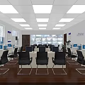 Law Enforcement Surveillance Room With Multiple Monitors Workstations And Office Chairs