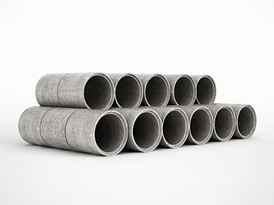Stacked Stone And Wood Pipes For Industrial Construction Projects 3d model