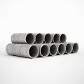 Stacked Stone And Wood Pipes For Industrial Construction Projects