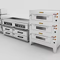 Stainless Steel Commercial Kitchen Appliances With Oven Stove And Storage Units
