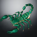 Vibrant Green Scorpion Decorative Figurine with Curved Tail and Intricate Claws