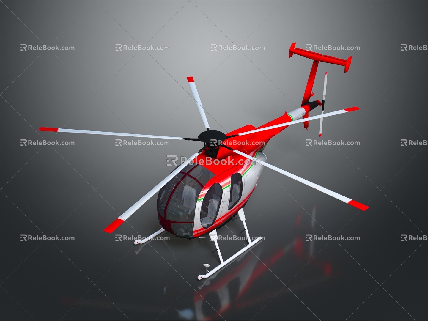 Modern Helicopter Civil Helicopter Helicopter 3d model