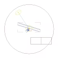 Parking Lot With Blue MINI Cars Woman White Parking Lines Lamp And Yellow Wheel Stops