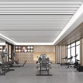 Modern Gym Interior With Fitness Equipment Treadmills Strength Training Machines And Windows