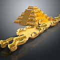 Pyramid Hexagon Pyramid Cultural Relics Building Ancient Architectural Items 3d model