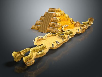 Pyramid Hexagon Pyramid Cultural Relics Building Ancient Architectural Items 3d model