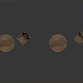 Simple Round Wooden Tables And Chairs Set With Smooth Surfaces And Reflections