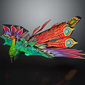 Vibrant Phoenix Art Sculpture With Intricate Patterns On Wings And Tail