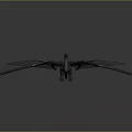 Gray Mythical Dragon With Large Textured Wings Scaled Body And Spiked Tail In Hovering Pose