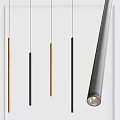 Modern Minimalist Pendant Lights In Gold Black And Gray Long Cylindrical Design