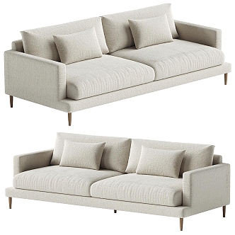 Double Sofa Fabric Double Sofa Casual Sofa Nordic Sofa 3d model