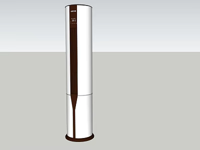 Modern Standing Cylindrical Air Conditioner Fan With Silver Metal Finish And Tower Design 3d model