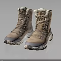 Brown High Top Outdoor Boots Featuring Fur Lined Collar Laces And Sturdy Sole
