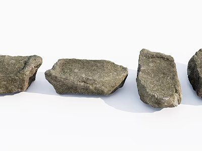 Natural Stone And Wood Decorative Pieces With Various Shapes And Textures 3d model