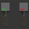 White Computer Switch Cubes With Green ON And Red OFF Levers 3d model