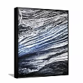 Abstract Wall Art Paintings With Wave Patterns Fluid Textures In Black White Gray Blue Silver 3d model