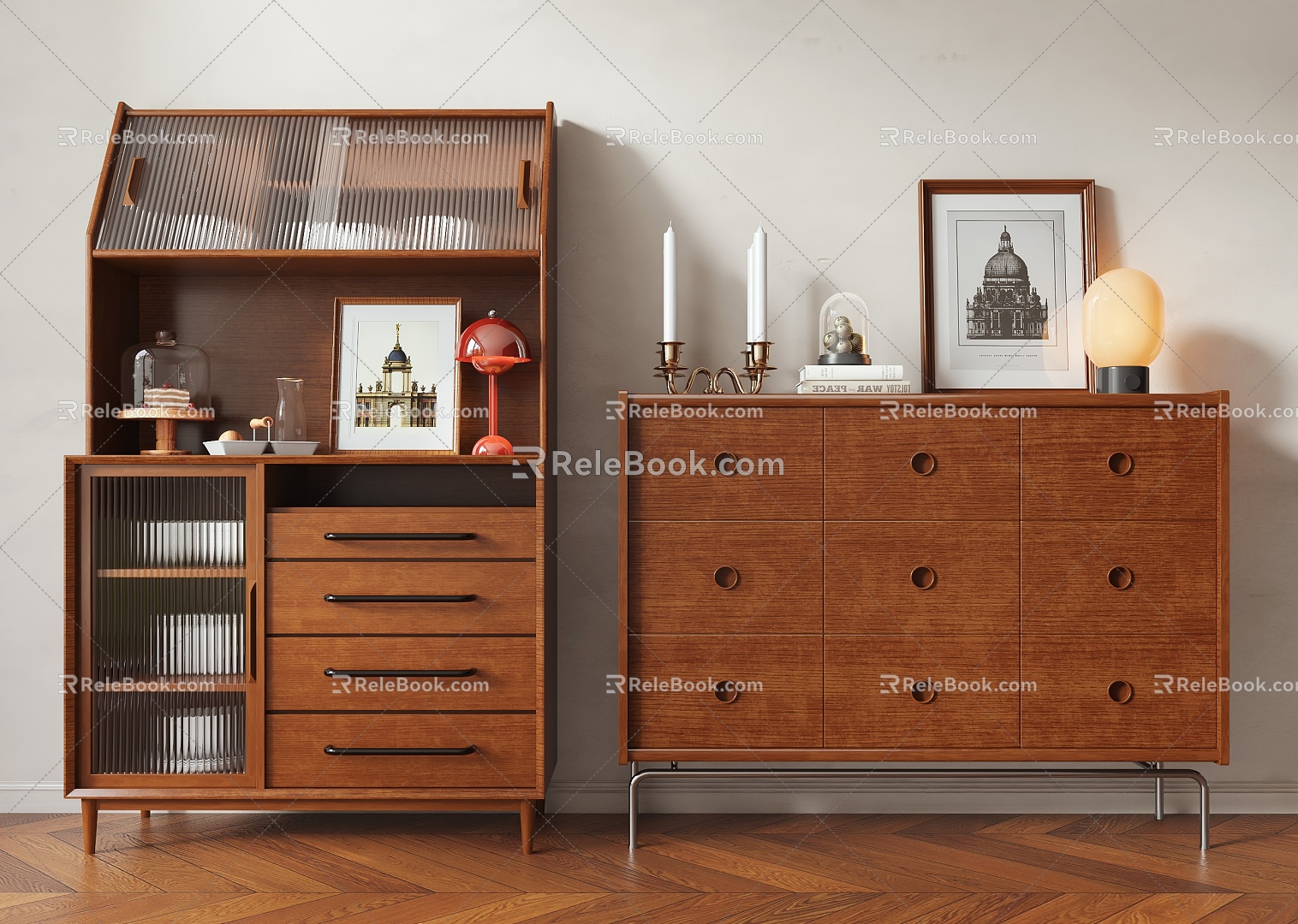 Modern Side Cabinet Decorative Cabinet 3d model