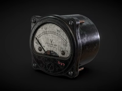 Retro Voltmeter 3d model Retro Voltmeter 3d model