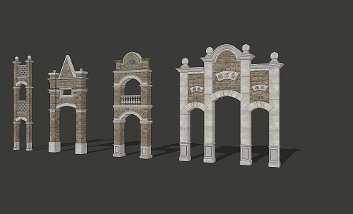 Jane European Archway Old Shanghai Republic Entrance Archway 3d model